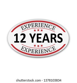 red vector illustration banner label experience 12 years