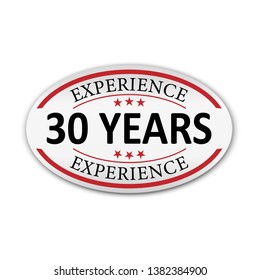 red vector illustration banner label experience 30 years