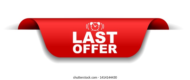 red vector illustration banner last offer