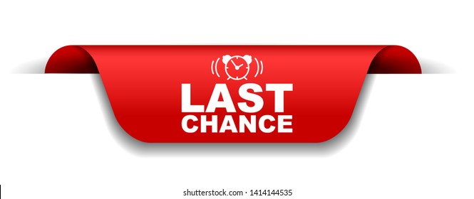 red vector illustration banner last chance