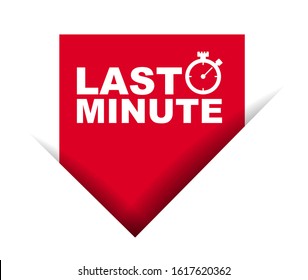 red vector illustration banner last minute