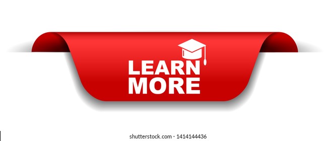 red vector illustration banner learn more