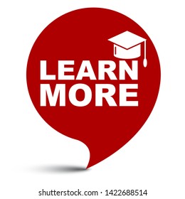 red vector illustration banner learn more