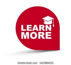 red vector illustration banner learn more