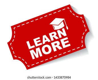 red vector illustration banner learn more