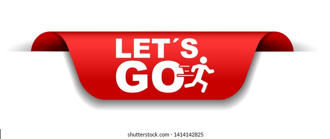 red vector illustration banner lets go