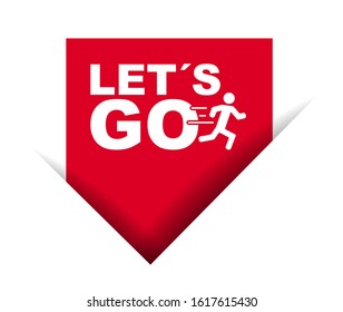 red vector illustration banner lets go