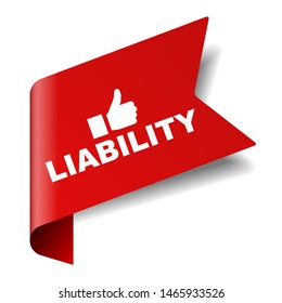 red vector illustration banner liability