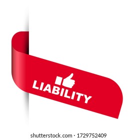 red vector illustration banner liability