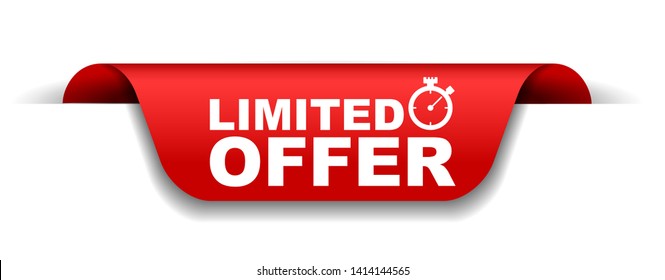 red vector illustration banner limited offer