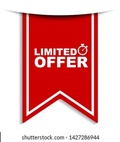red vector illustration banner limited offer