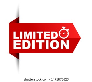 red vector illustration banner limited edition