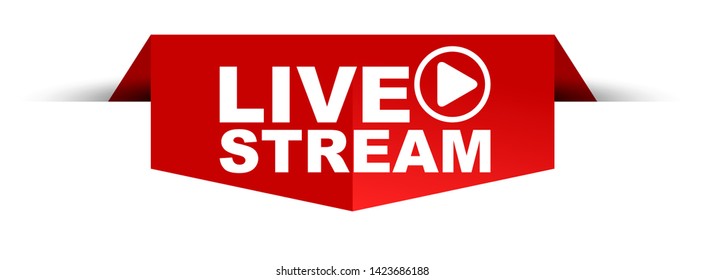 red vector illustration banner live stream