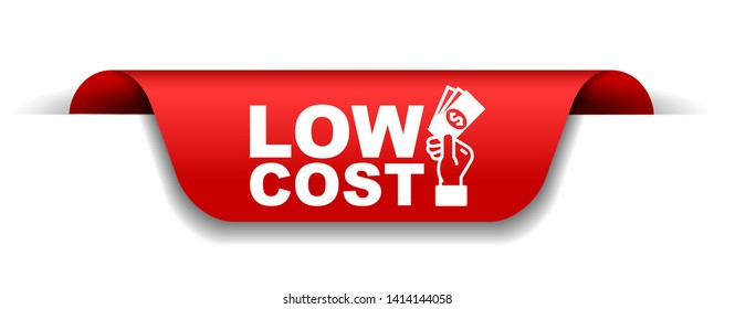 red vector illustration banner low cost