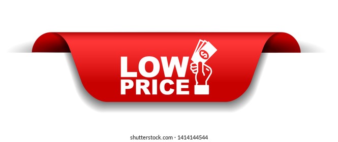 red vector illustration banner low price