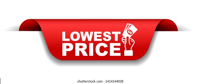 red vector illustration banner lowest price