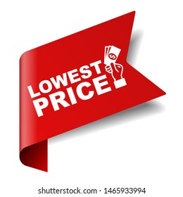 red vector illustration banner lowest price