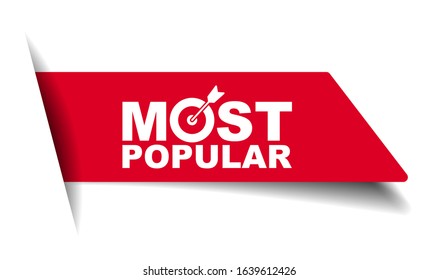 red vector illustration banner most popular