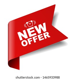 red vector illustration banner new offer