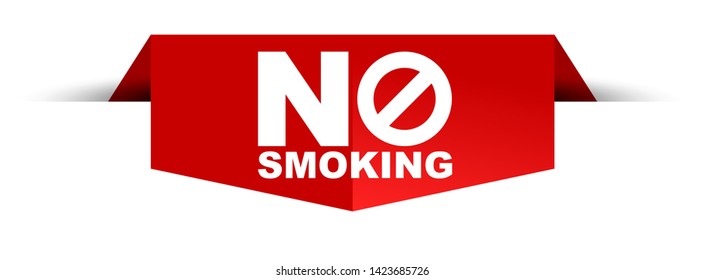 red vector illustration banner no smoking