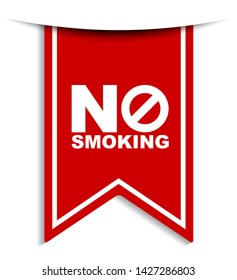 red vector illustration banner no smoking
