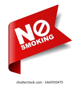 red vector illustration banner no smoking