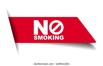 red vector illustration banner no smoking