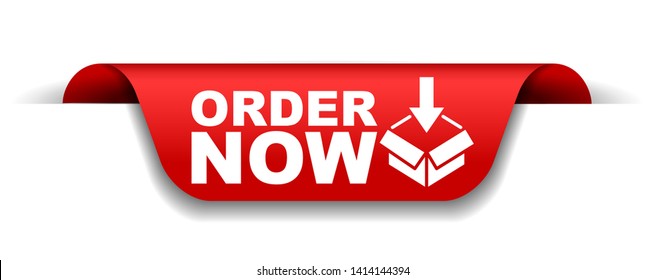 red vector illustration banner order now