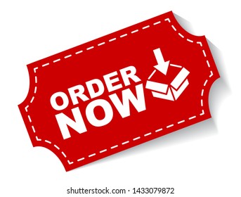 red vector illustration banner order now