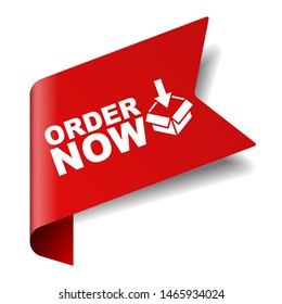 red vector illustration banner order now