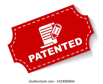 red vector illustration banner patented