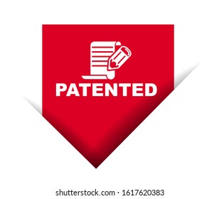 red vector illustration banner patented