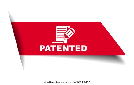 red vector illustration banner patented