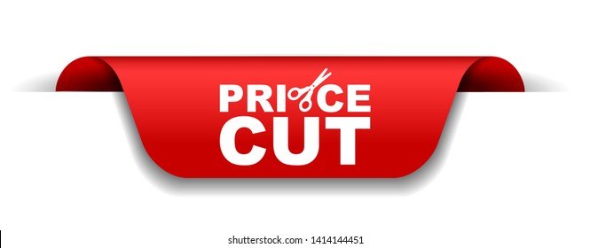 red vector illustration banner price cut