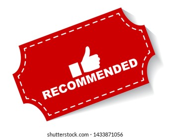 red vector illustration banner recommended