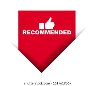 red vector illustration banner recommended