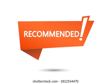 Red vector illustration banner recommended isolated on white background.