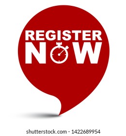 red vector illustration banner register now