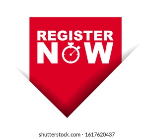 red vector illustration banner register now