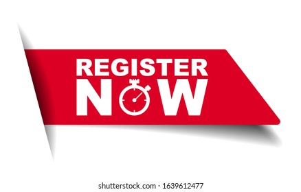 red vector illustration banner register now