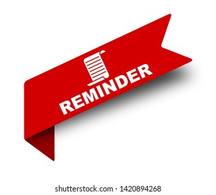 red vector illustration banner reminder