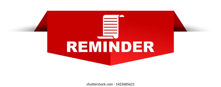 red vector illustration banner reminder