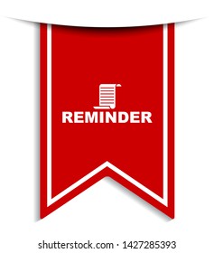 red vector illustration banner reminder