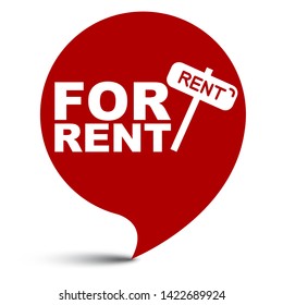 red vector illustration banner for rent