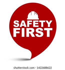 red vector illustration banner safety first