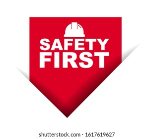red vector illustration banner safety first