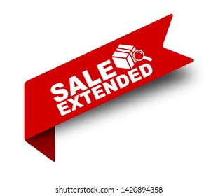 red vector illustration banner sale extended