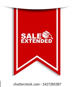 red vector illustration banner sale extended