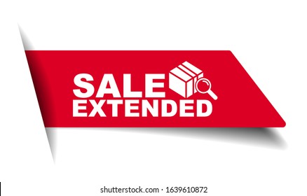 red vector illustration banner sale extended