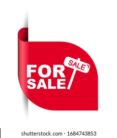 red vector illustration banner for sale